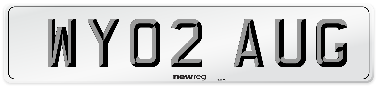 WY02 AUG Number Plate from New Reg